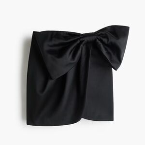 H&M NWT black satin bow wrap mini skirt